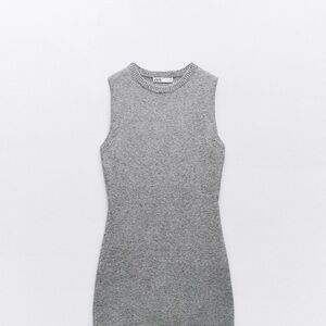 Zara Gray Sleeveless Knit Dress